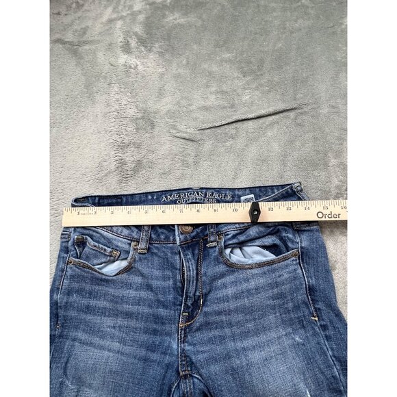American Eagle Outfitters Womens Sz 6 Skinny Stretch Jeans Medium Wash W28 L29.5 - Picture 5 of 9
